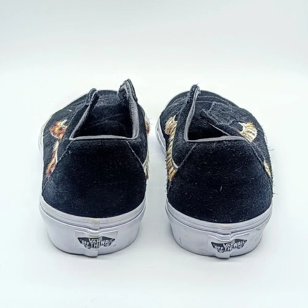 Vans Unisex Black Animal Print Suede Low Top Lace Up Sneakers